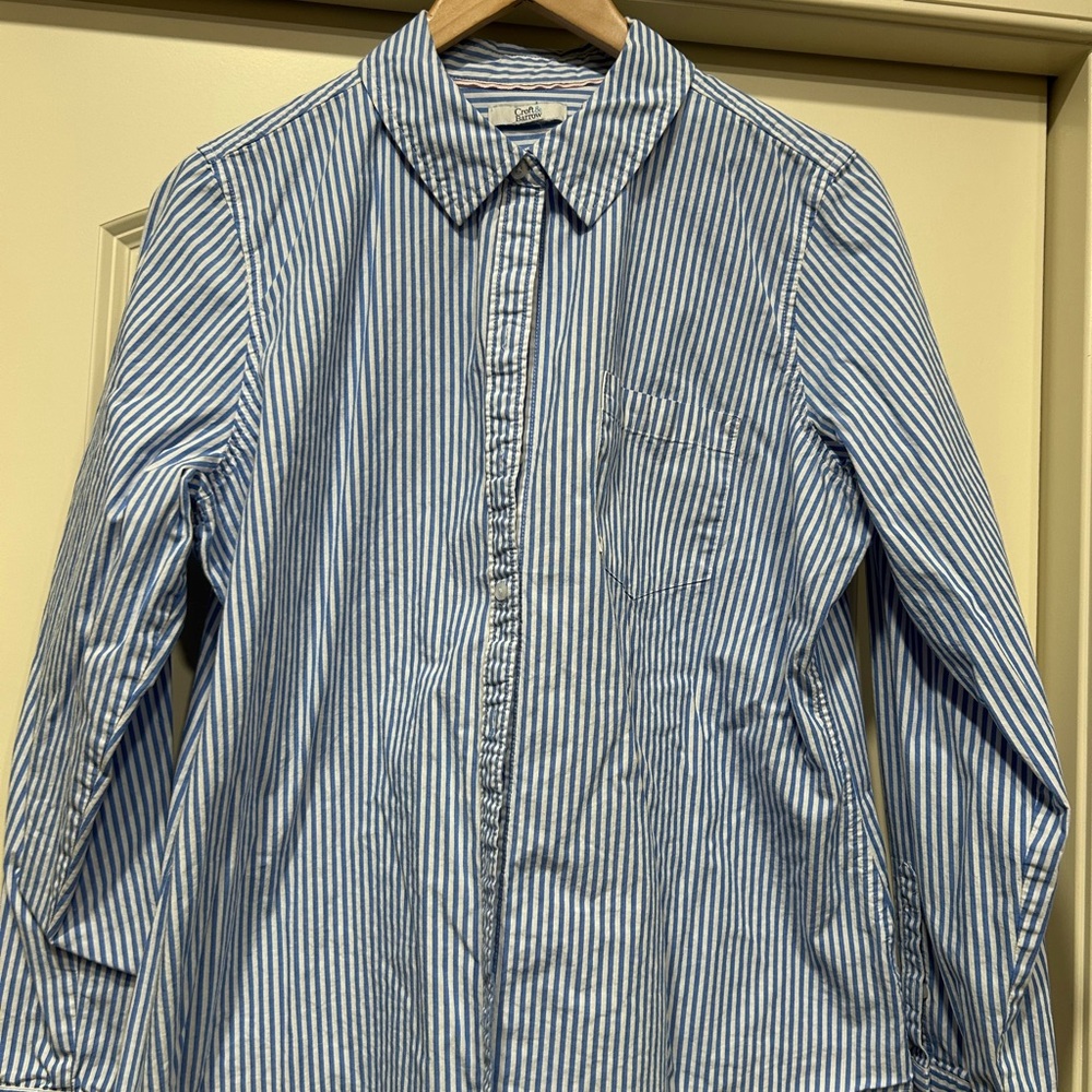 Croft and Barrow Blue and White Striped Casual Shirt